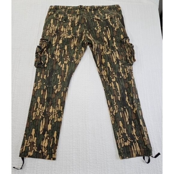 Staple Camo Cargo Utility Tactical Pants Men's 42x32 Green 9 Pockets Zipper EUC - Picture 2 of 16